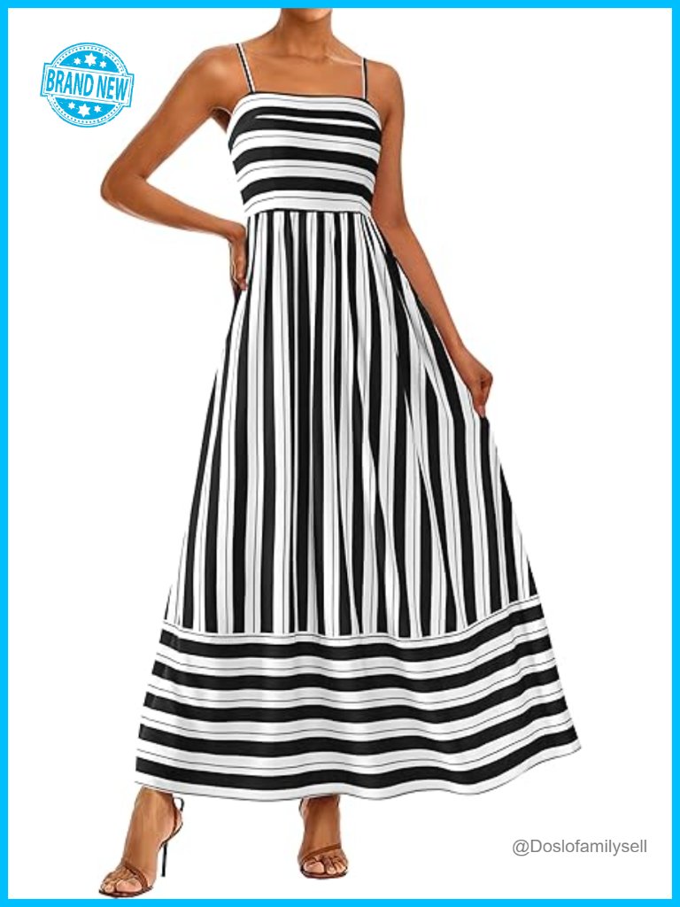 Spaghetti Strap Flowy Boho Maxi Dress With Smocked Back